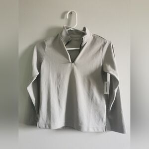 (3/$12) - BNWT Old Navy Kids Quarter Zip Long Sleeve Waffle.Size 6-7. Light Grey